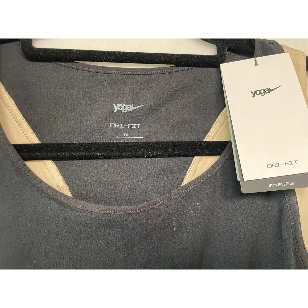 Nike Yoga Dri-Fit Luxe Cropped Tank, Size 1X, Black Activewear